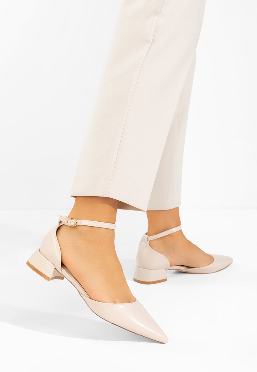 Pantofi cu toc gros Rubenia V2 bej