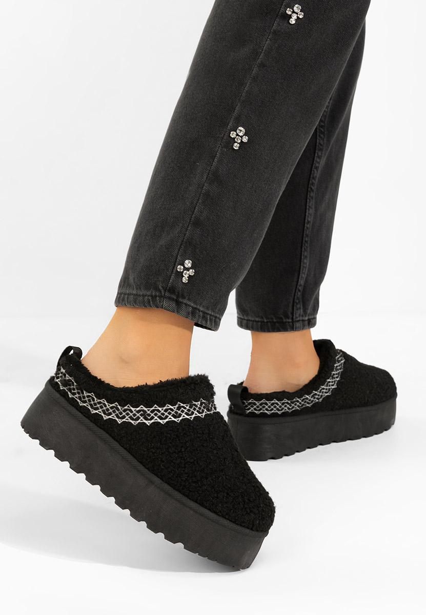 Papuci cu platformă Aronna negri