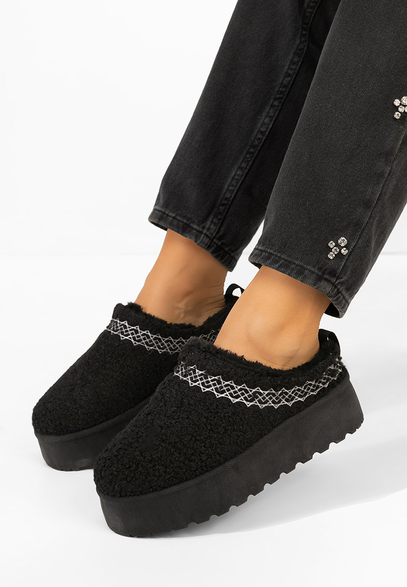 Papuci cu platformă Aronna negri