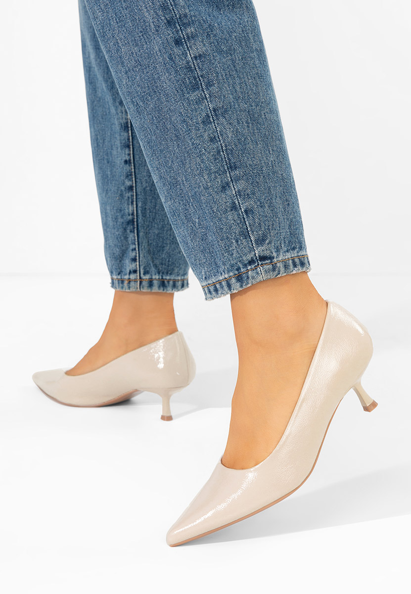 Pantofi cu toc mic Dianela bej