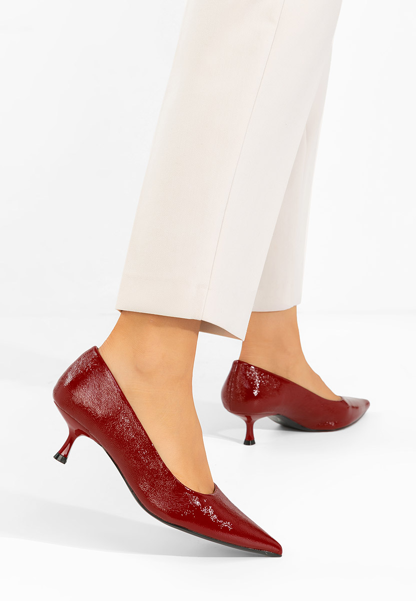 Pantofi cu toc mic Dianela grena