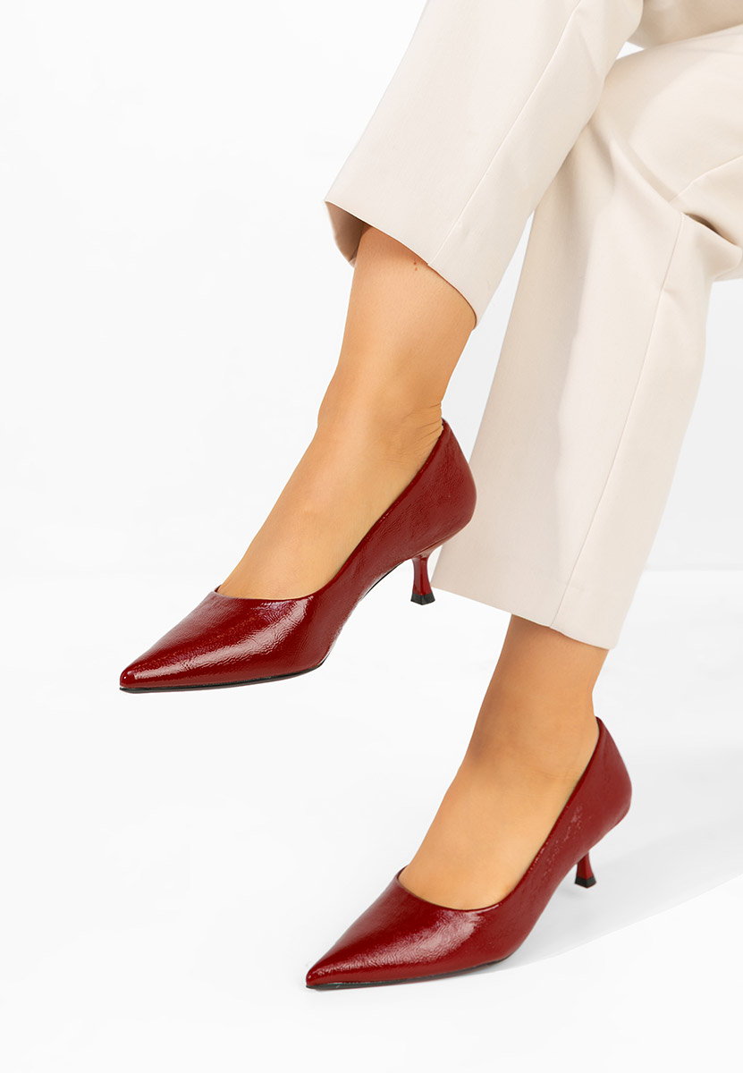 Pantofi cu toc mic Dianela grena