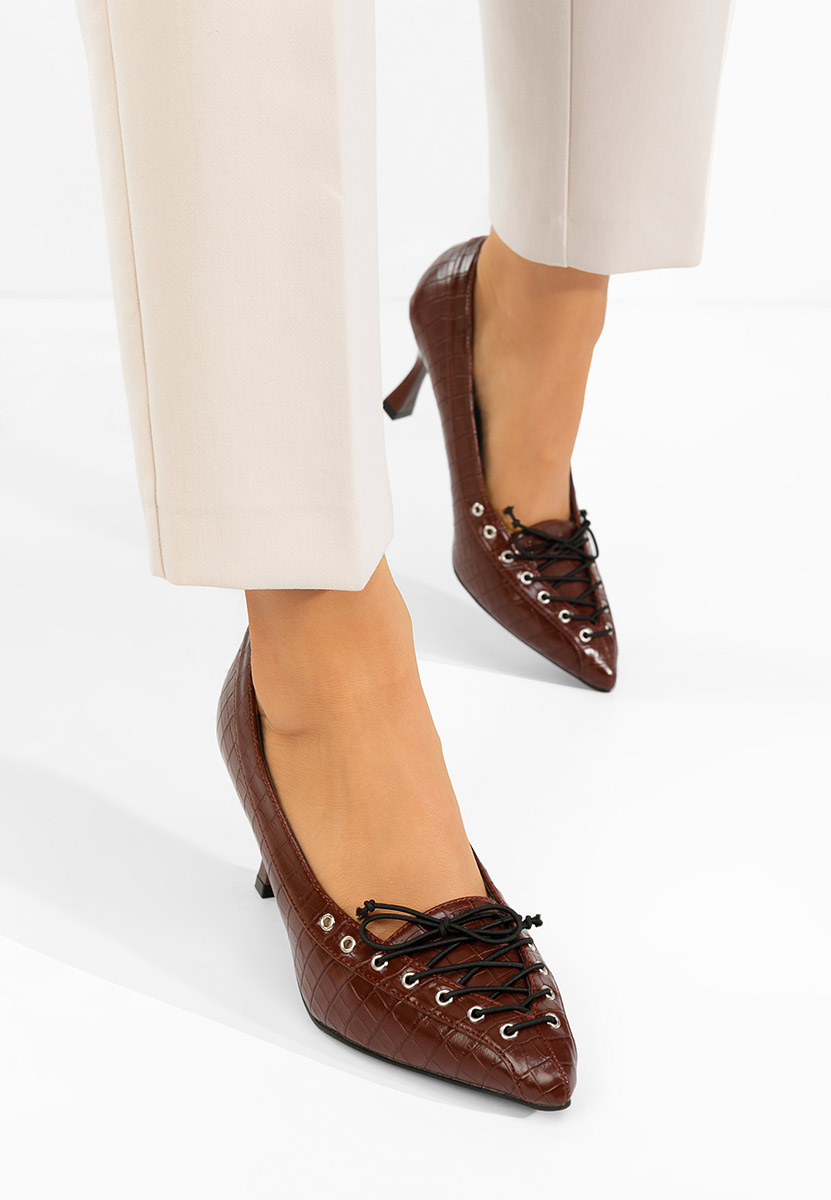 Pantofi cu toc subtire Jasoria grena