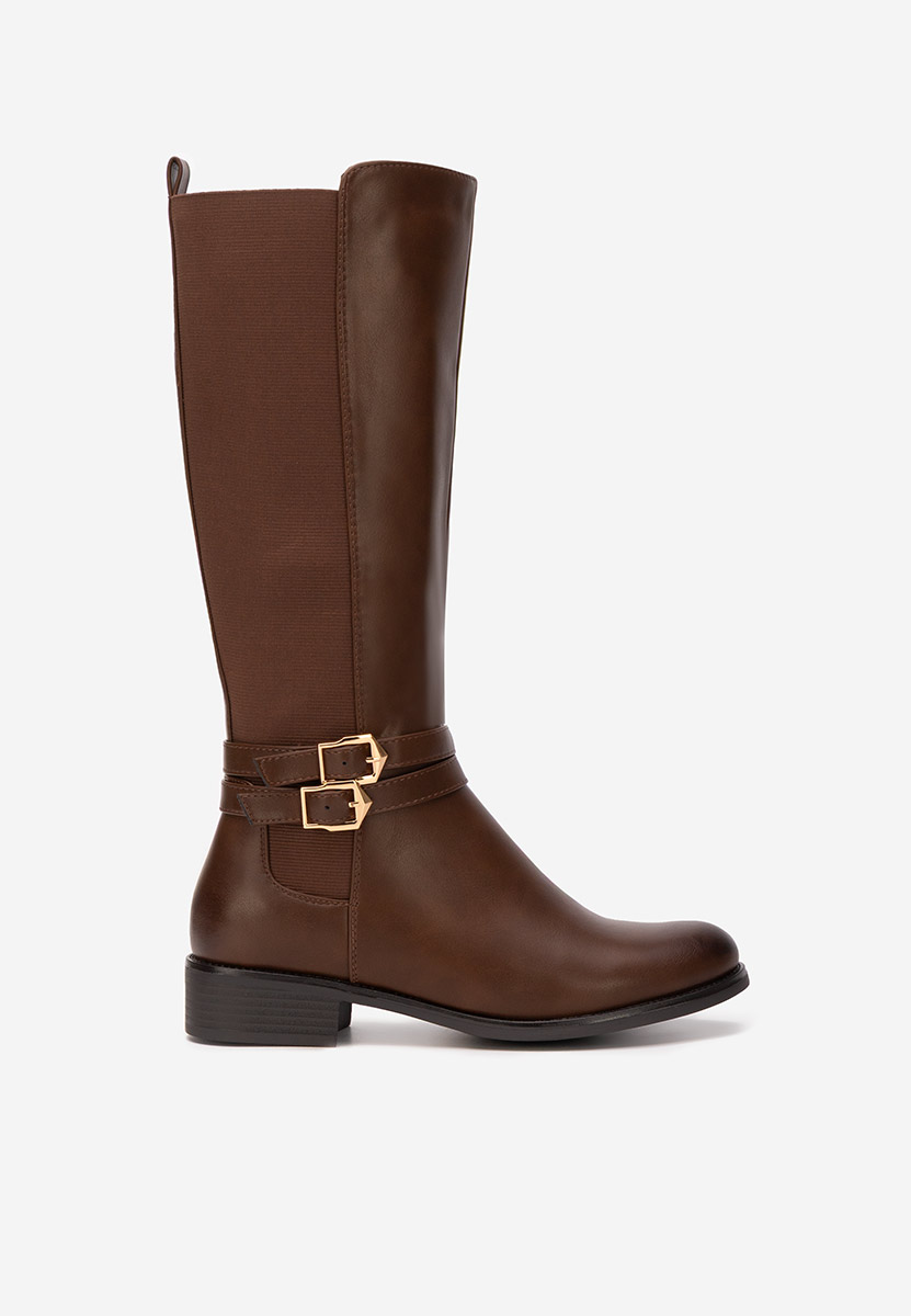 Cizme cu toc mic Jovelia maro