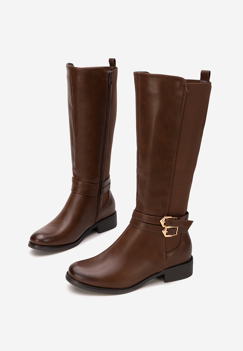 Cizme cu toc mic Jovelia maro