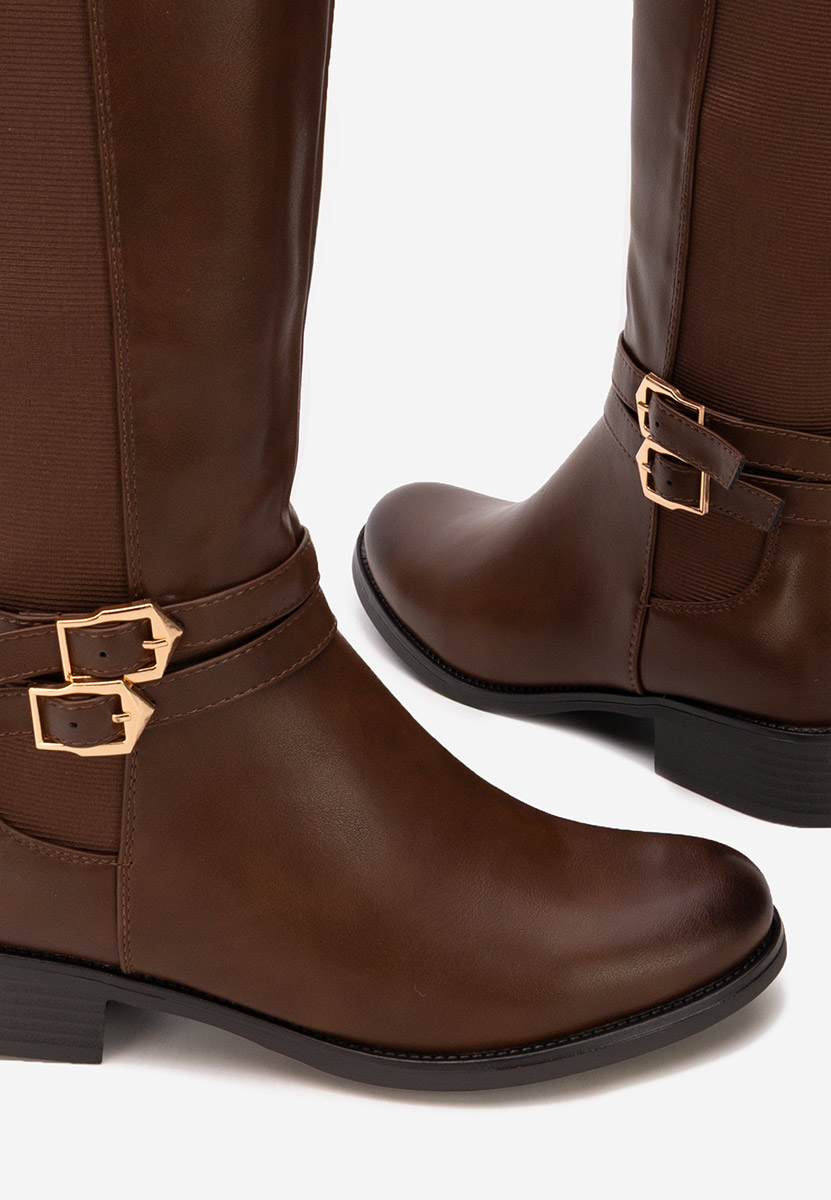 Cizme cu toc mic Jovelia maro