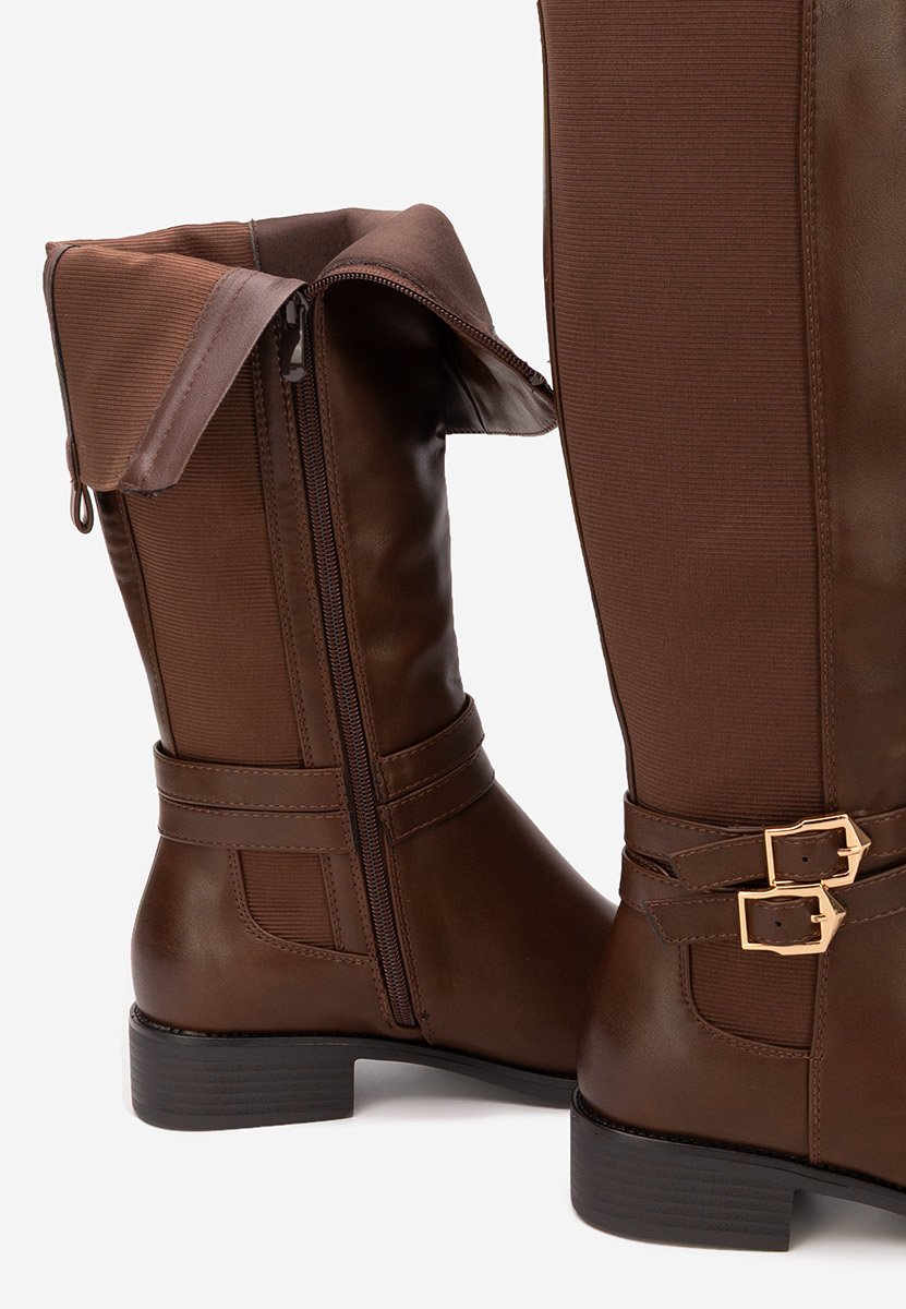 Cizme cu toc mic Jovelia maro