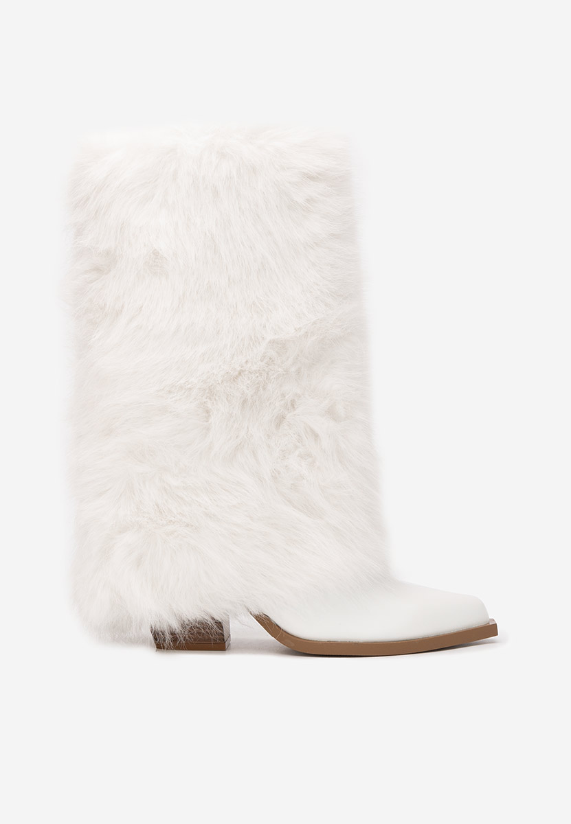 Cizme imblanite dama Olivine albe