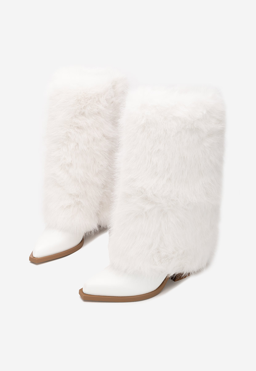 Cizme imblanite dama Olivine albe