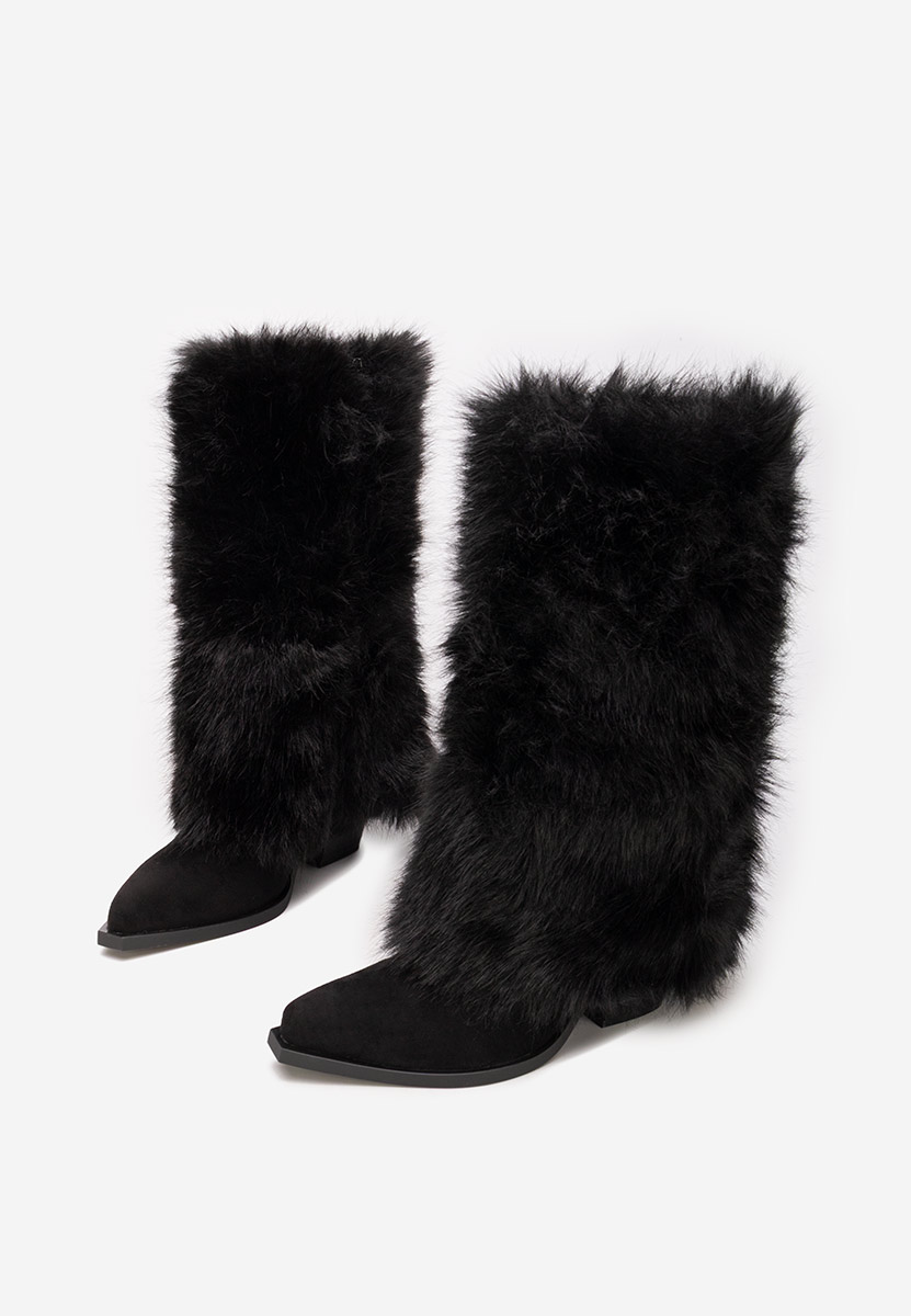 Cizme imblanite dama Olivine negre