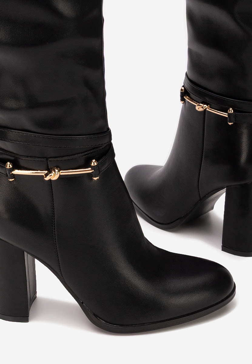 Cizme cu toc gros Dresara negre