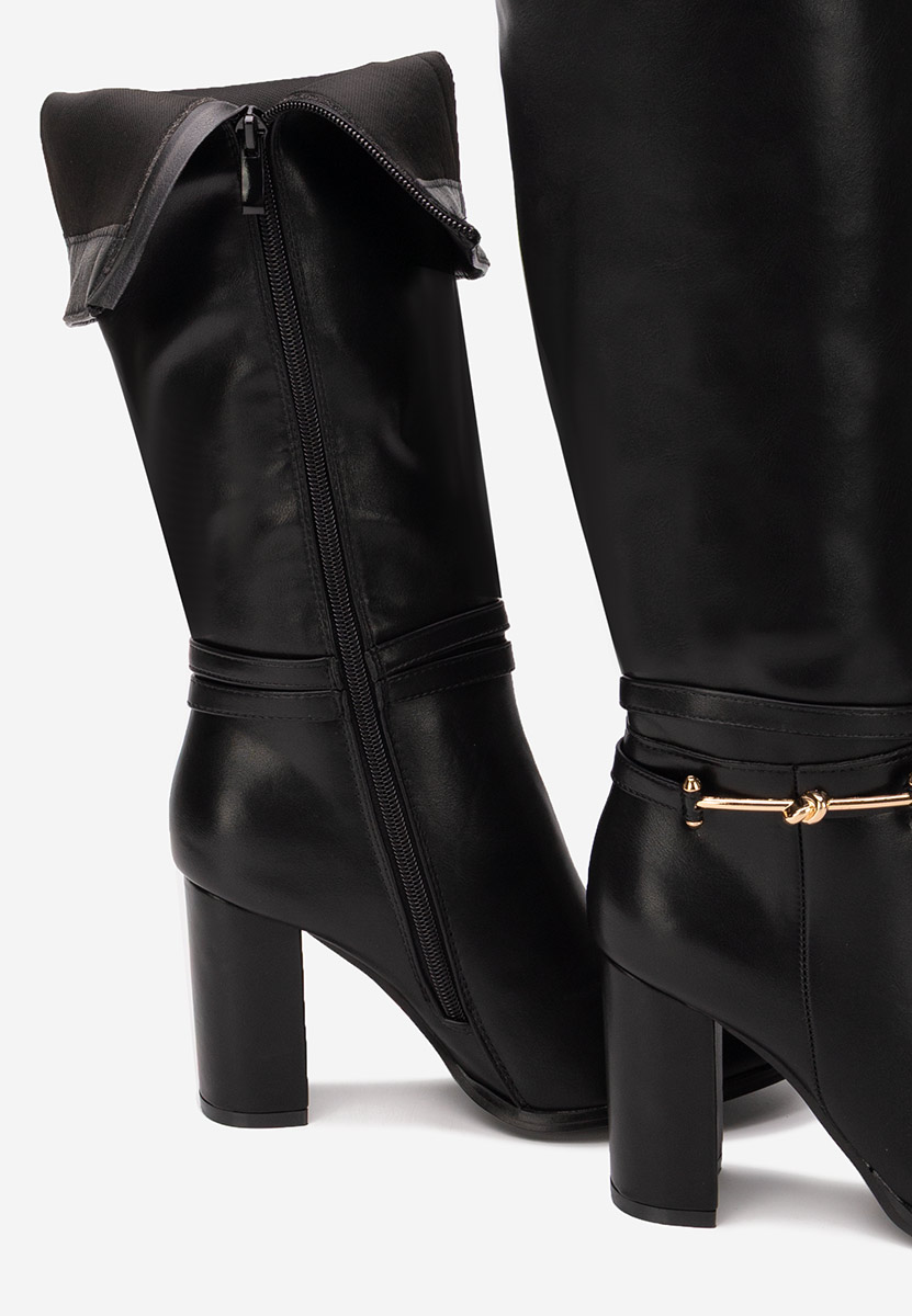 Cizme cu toc gros Dresara negre