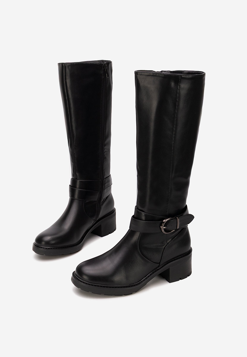 Cizme cu toc gros Esteria negre