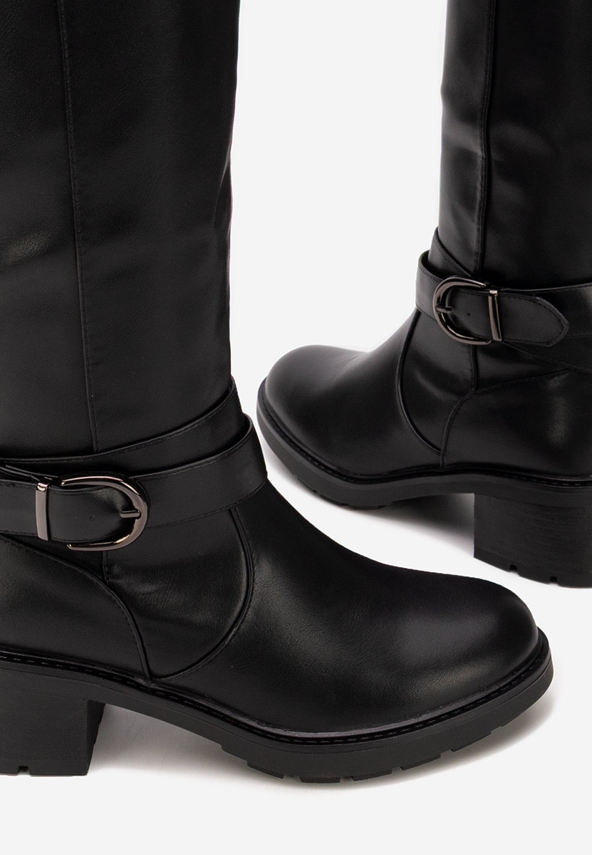 Cizme cu toc gros Esteria negre