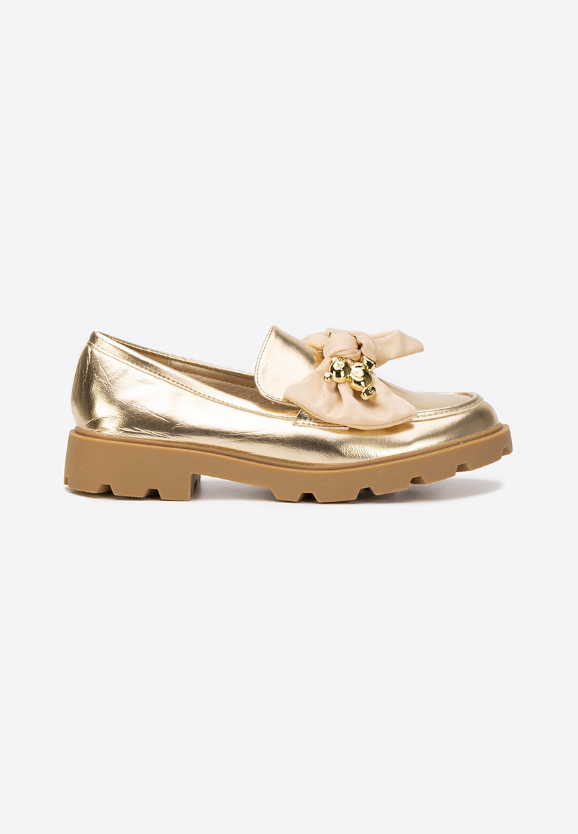 Mocasini cu talpa groasa Desana aurii