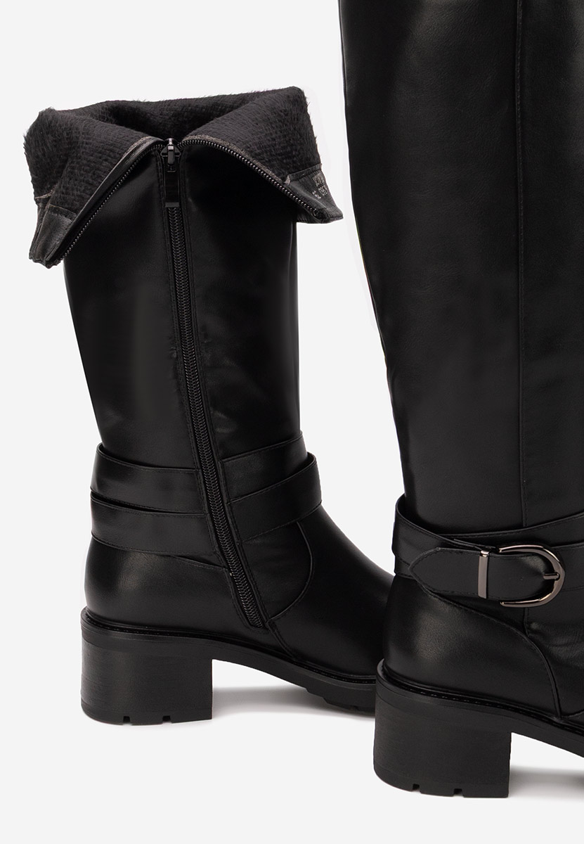 Cizme cu toc gros Esteria negre