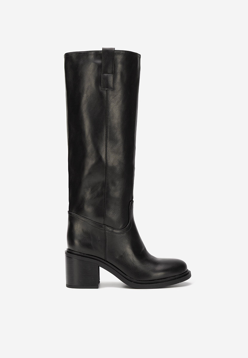 Cizme cu toc gros Jasara negre