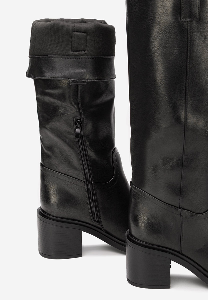 Cizme cu toc gros Jasara negre