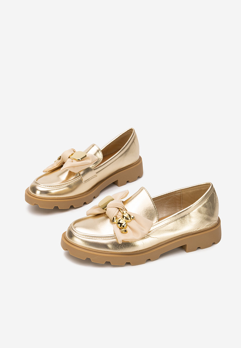 Mocasini cu talpa groasa Desana aurii