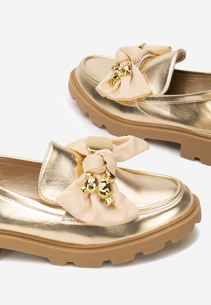 Mocasini cu talpa groasa Desana aurii