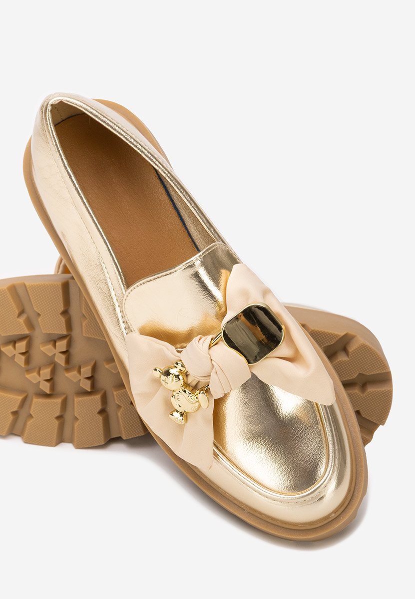 Mocasini cu talpa groasa Desana aurii