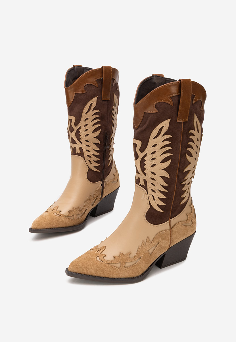 Cizme cowboy damă Jasnira maro