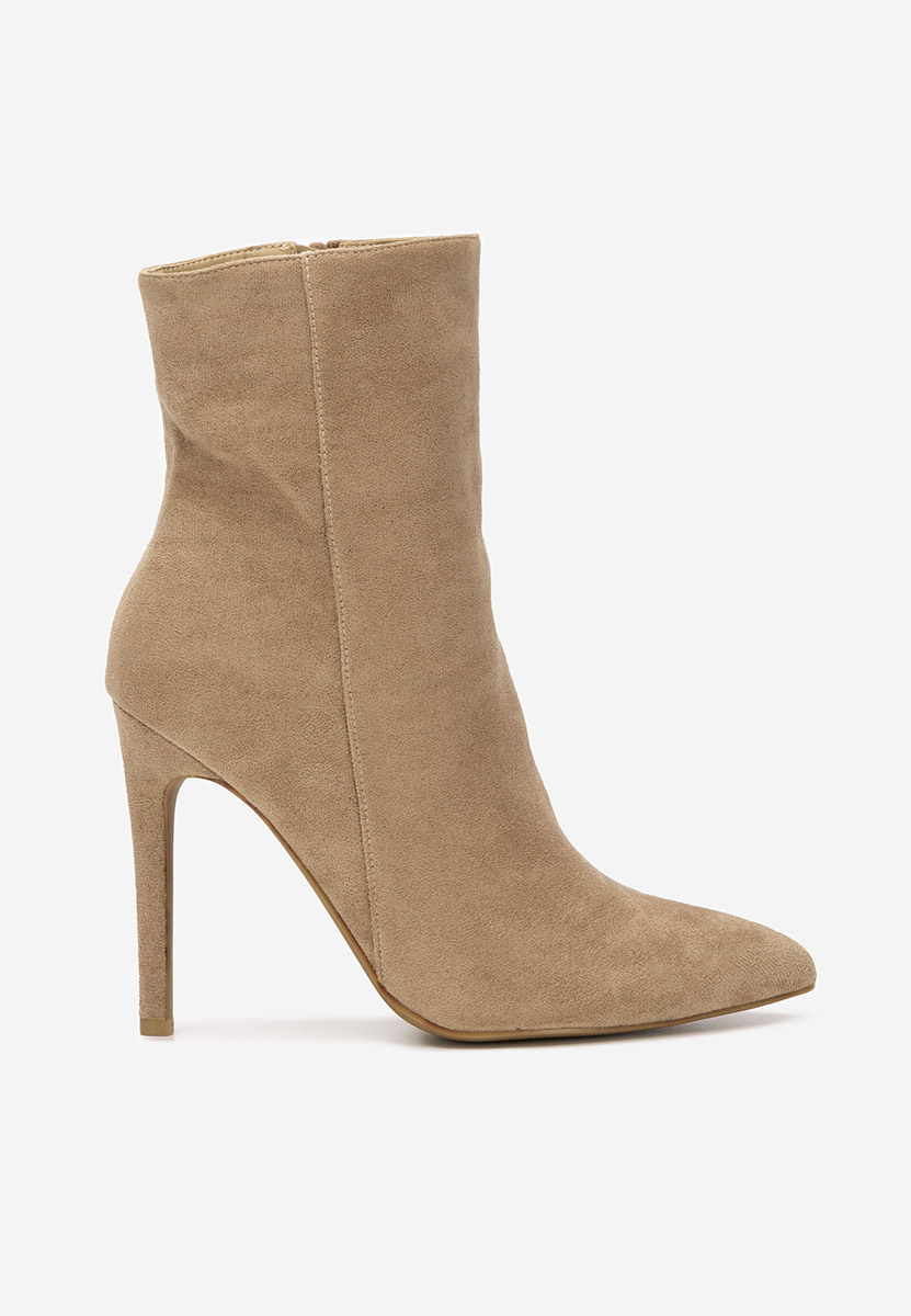 Botine cu toc subtire Cendria kaki