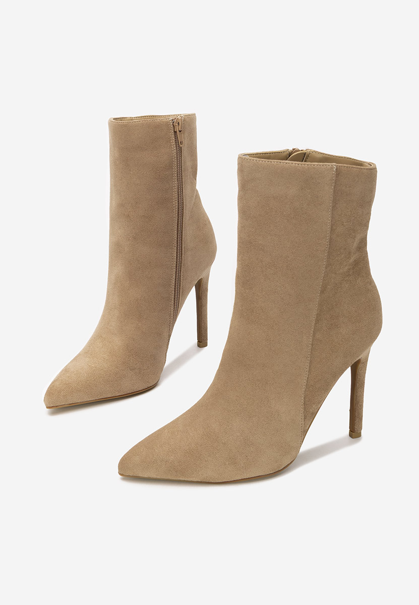 Botine cu toc subtire Cendria kaki