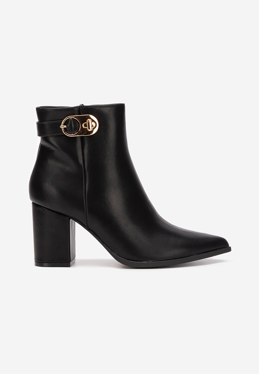 Botine cu toc gros Rovina negre