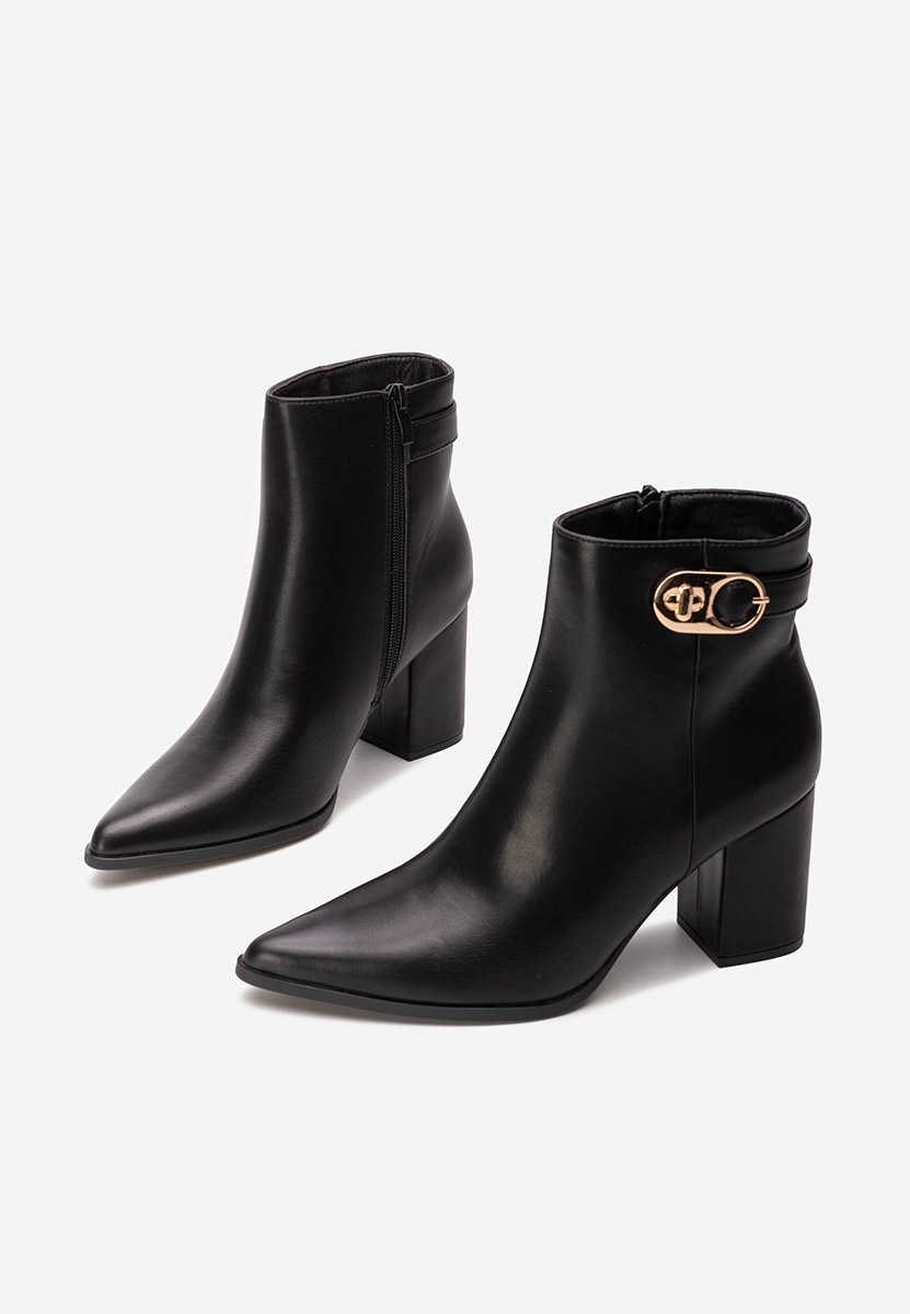 Botine cu toc gros Rovina negre