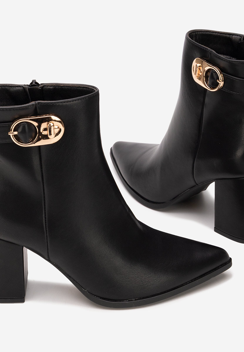 Botine cu toc gros Rovina negre