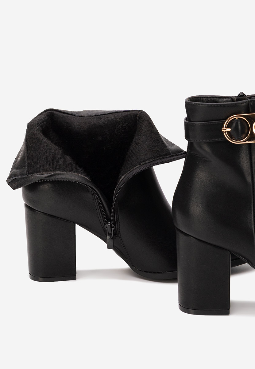 Botine cu toc gros Rovina negre