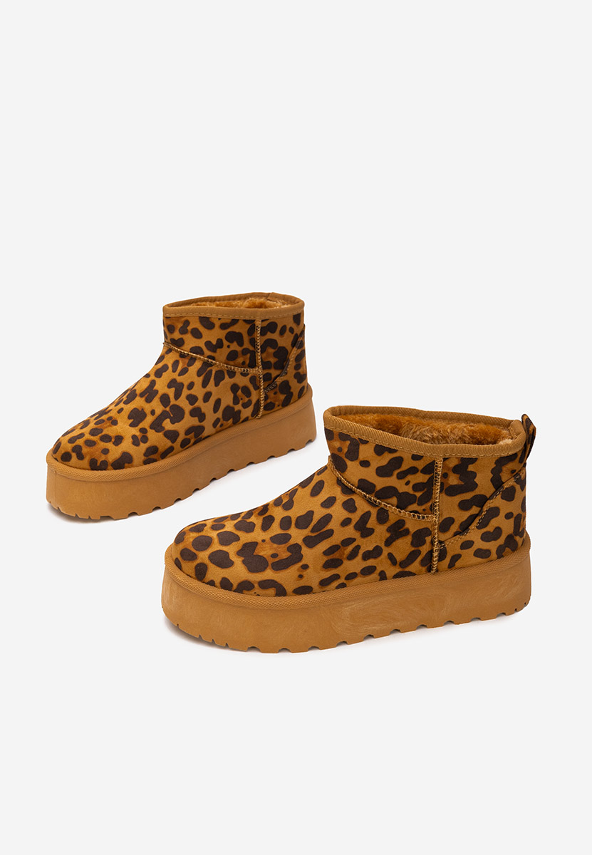 Cizme tip ugg Delvira animal print