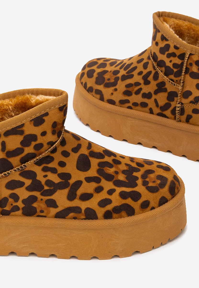 Cizme tip ugg Delvira animal print