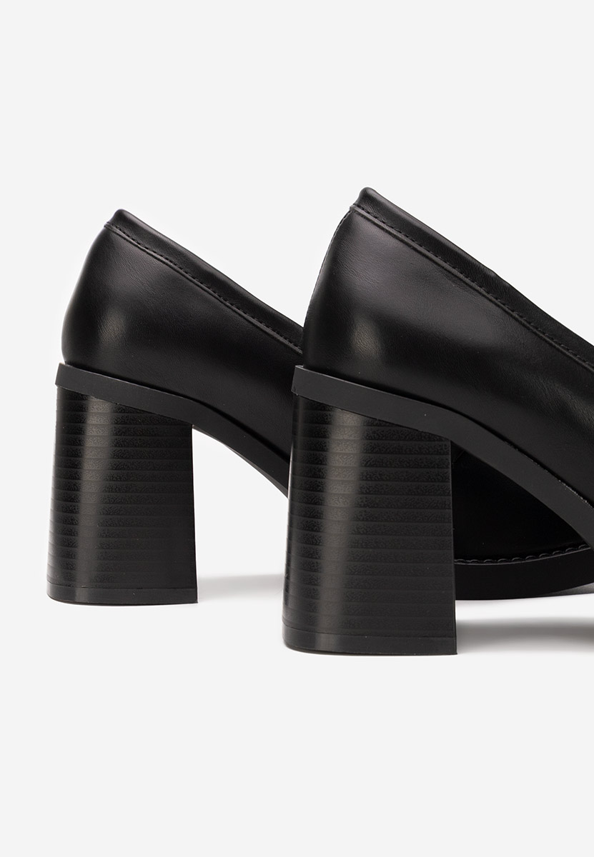 Mocasini cu toc Zienna negri