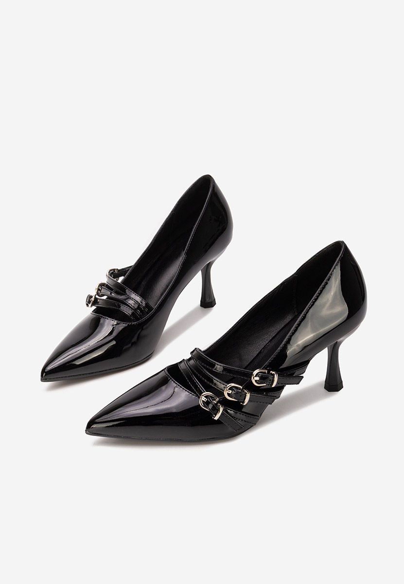 Pantofi cu toc subtire Zonnia negri