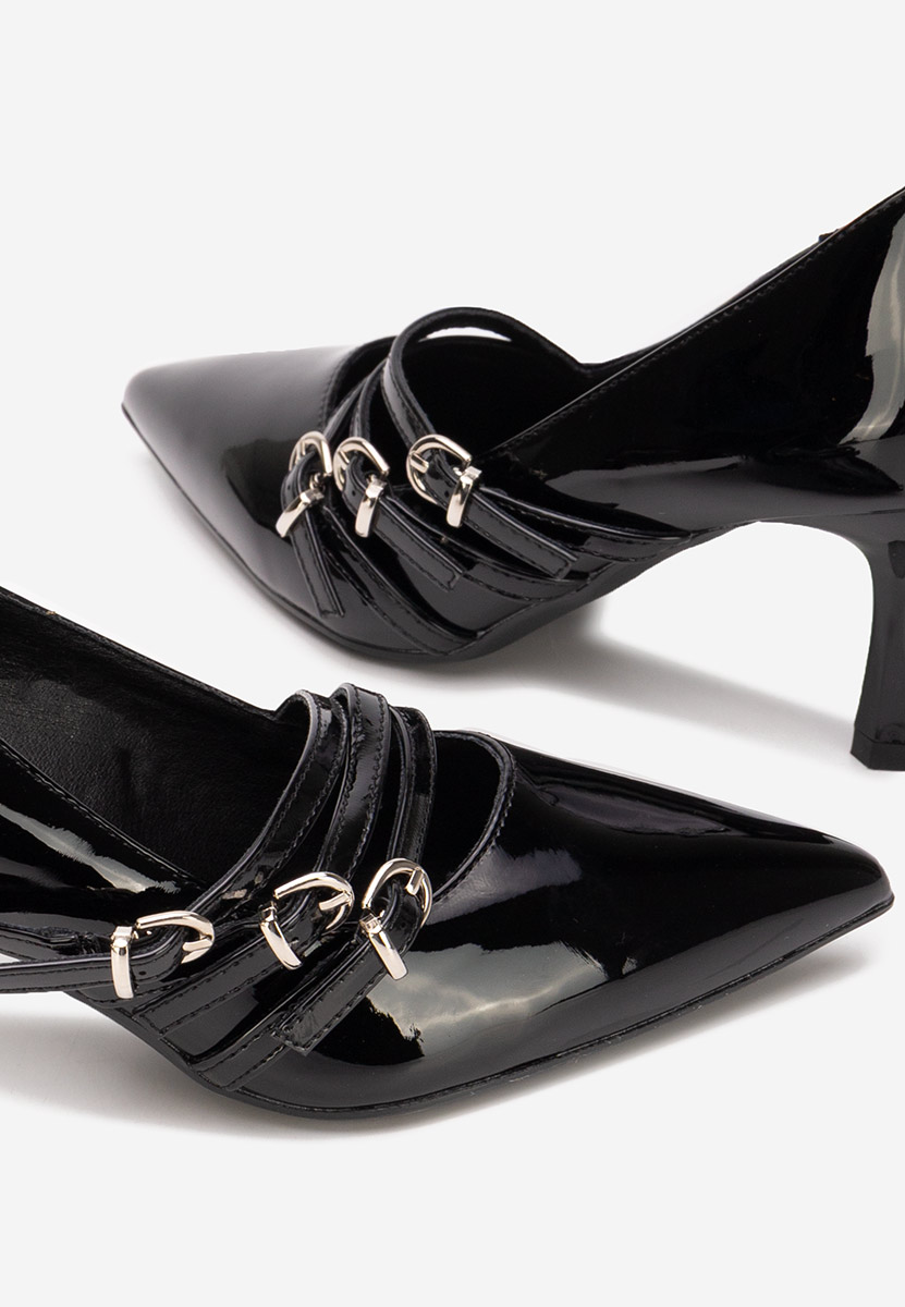 Pantofi cu toc subtire Zonnia negri