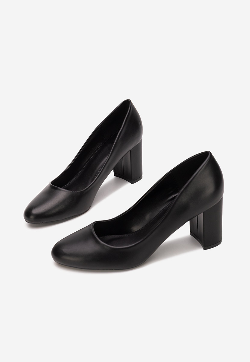 Pantofi cu toc gros Jamelia negri