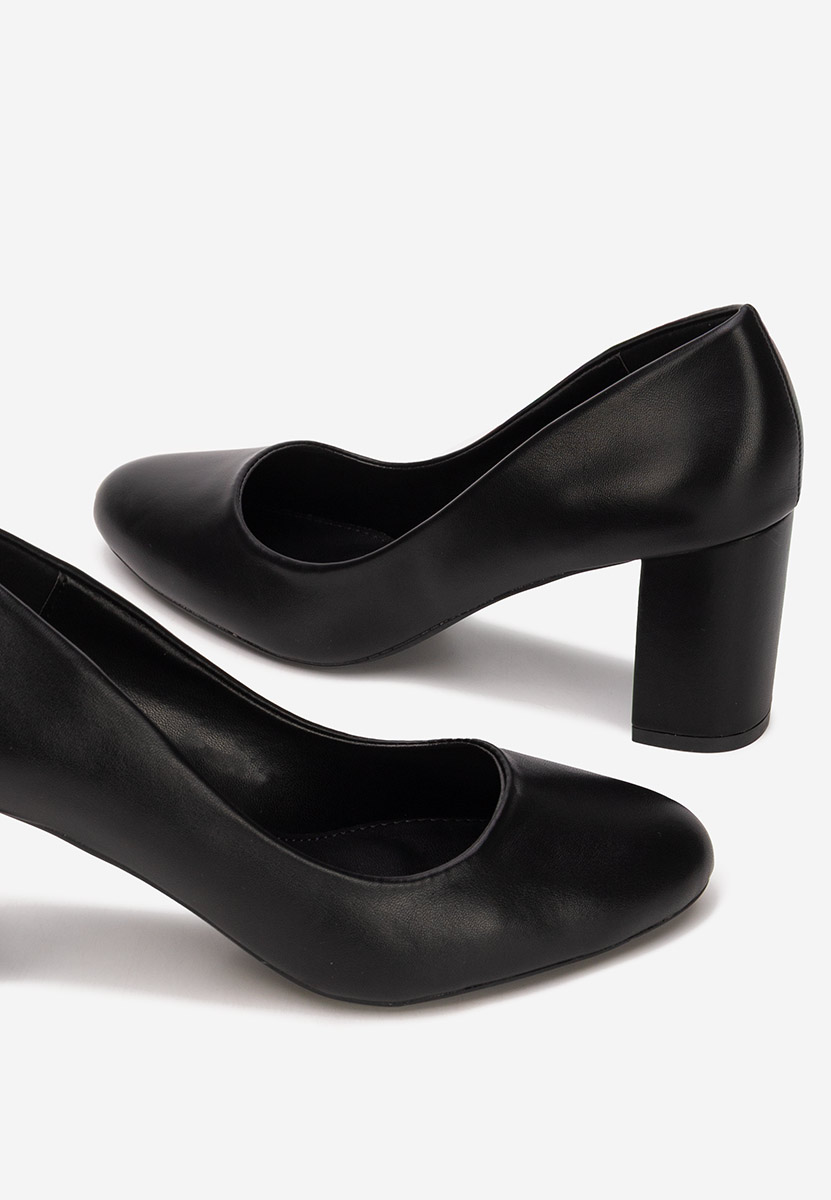 Pantofi cu toc gros Jamelia negri