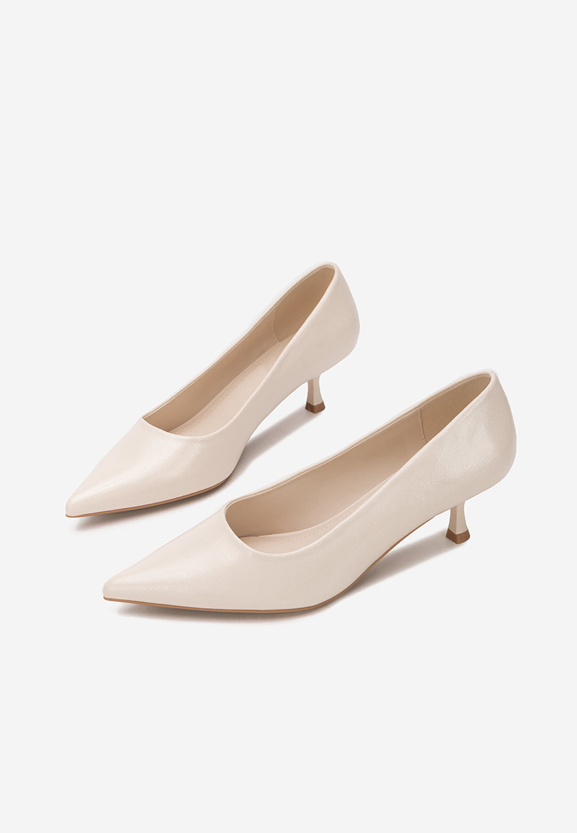 Pantofi cu toc mic Dianela bej