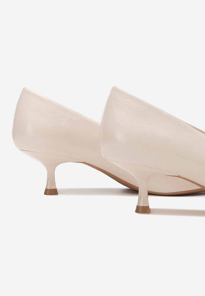 Pantofi cu toc mic Dianela bej