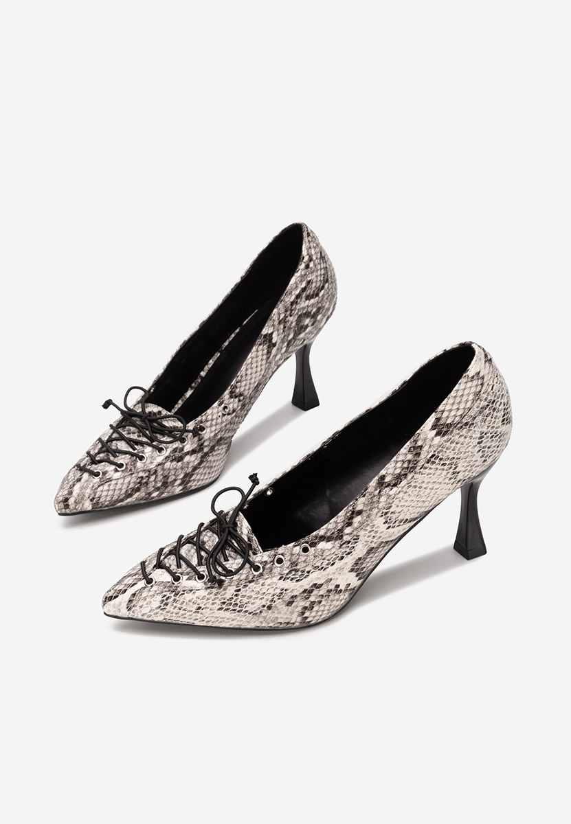 Pantofi cu toc subtire Jasoria snake