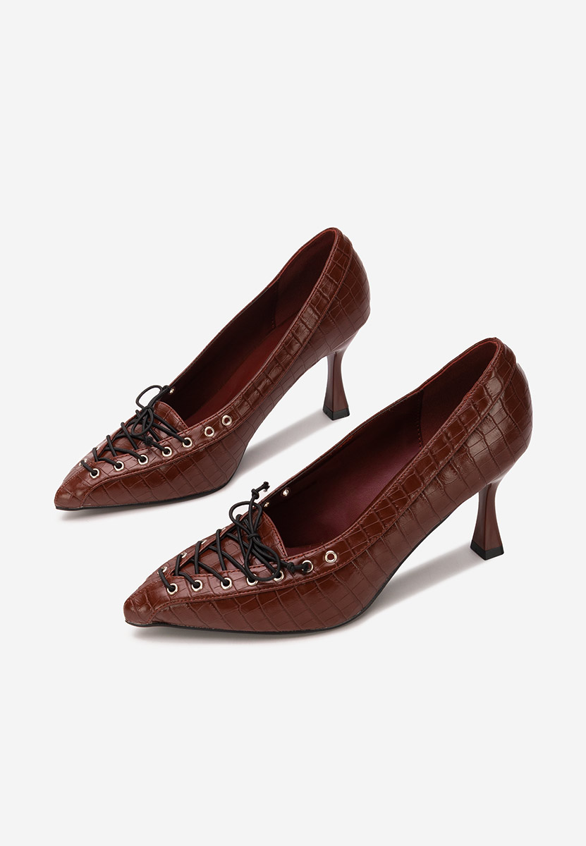 Pantofi cu toc subtire Jasoria grena