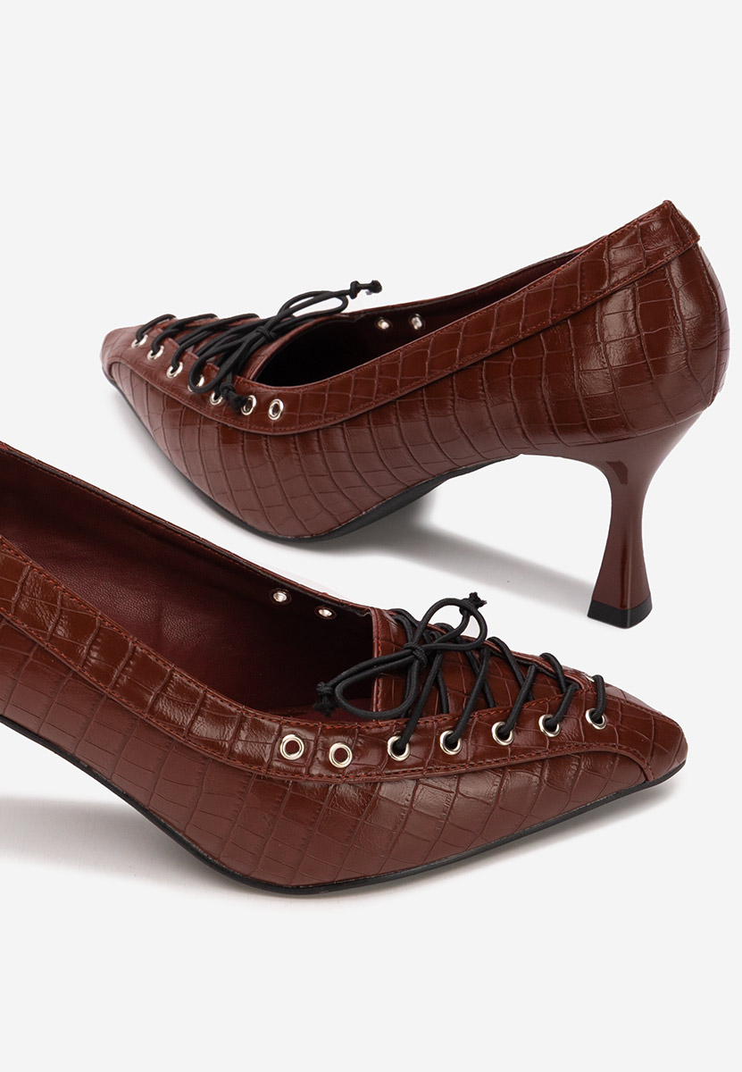 Pantofi cu toc subtire Jasoria grena