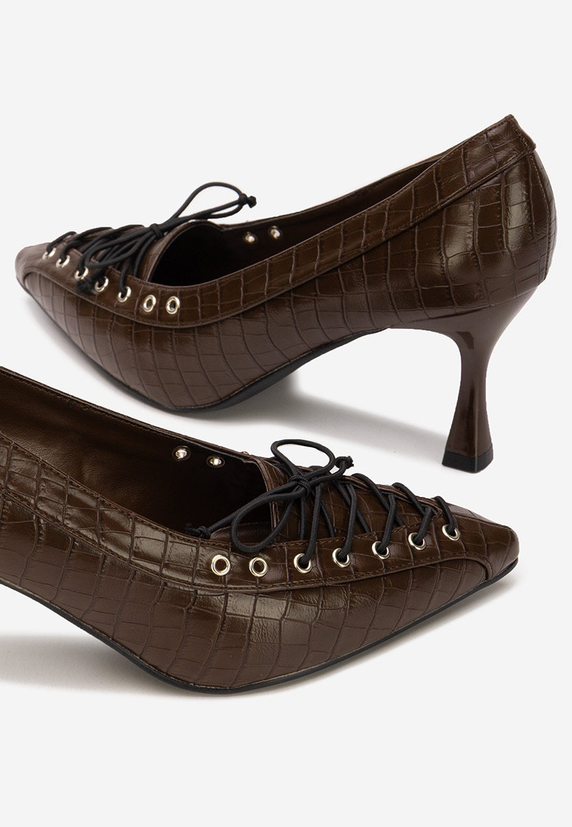 Pantofi cu toc subtire Jasoria maro