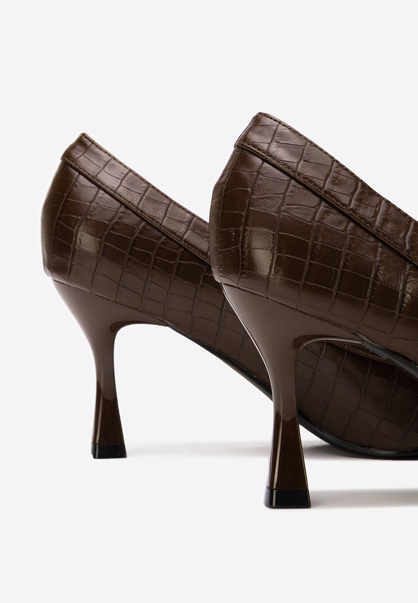 Pantofi cu toc subtire Jasoria maro