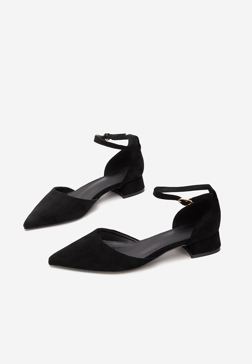 Pantofi cu toc gros Rubenia negri