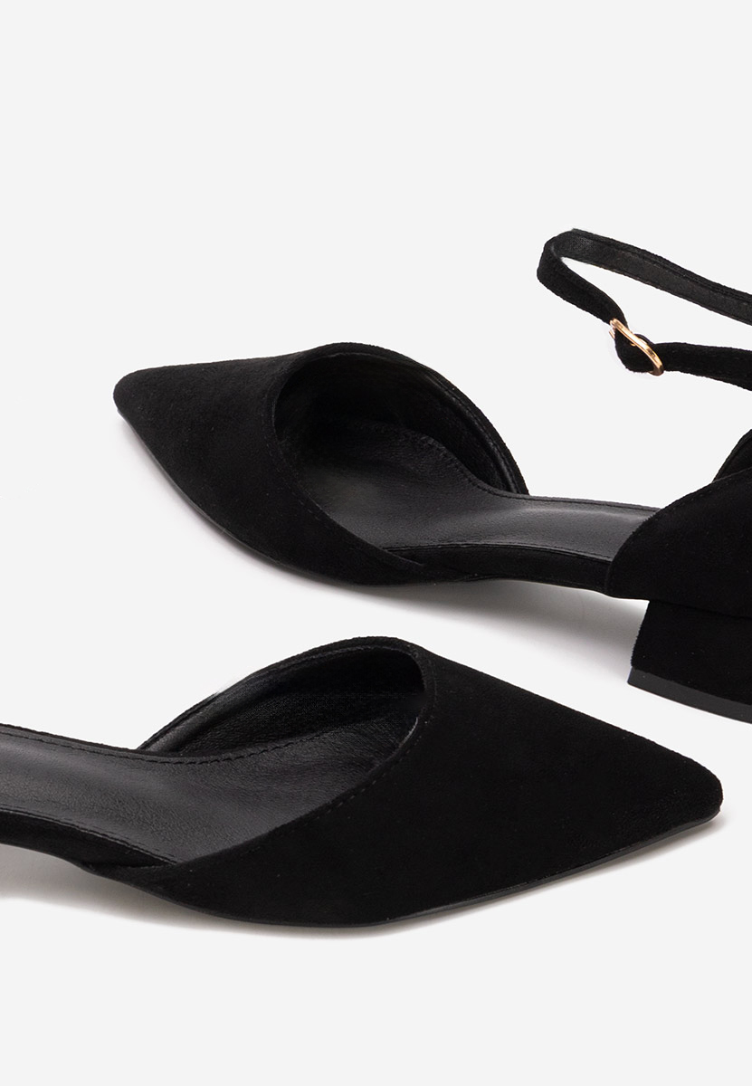 Pantofi cu toc gros Rubenia negri