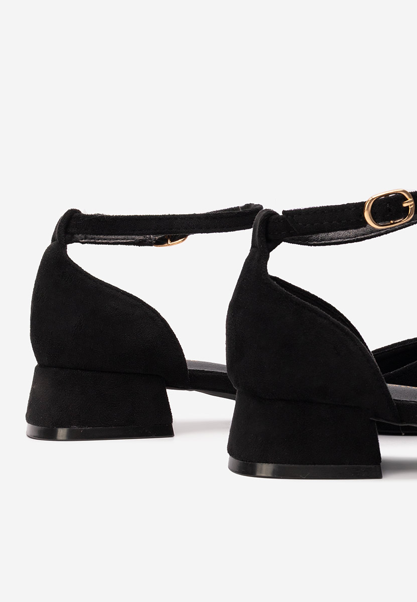 Pantofi cu toc gros Rubenia negri