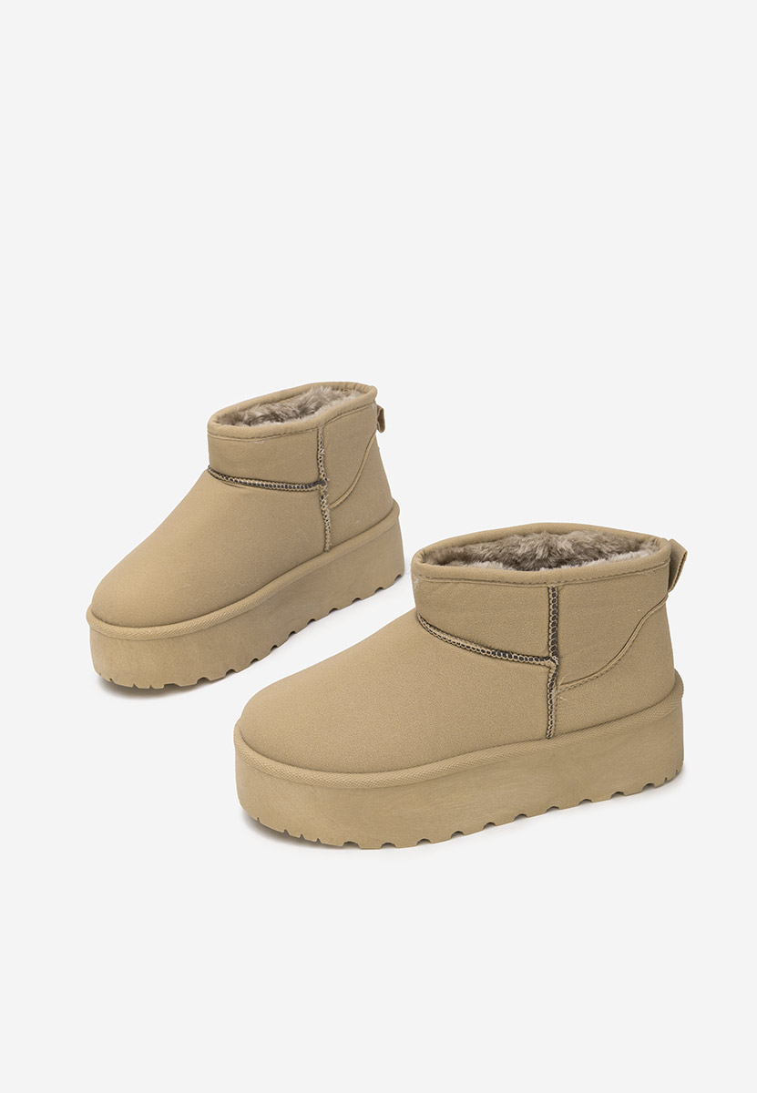 Cizme tip ugg Sereena kaki